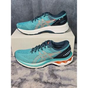 ASICS Gel-Kayano 27 Teal Orange Running Shoes Womens 7 1012A649